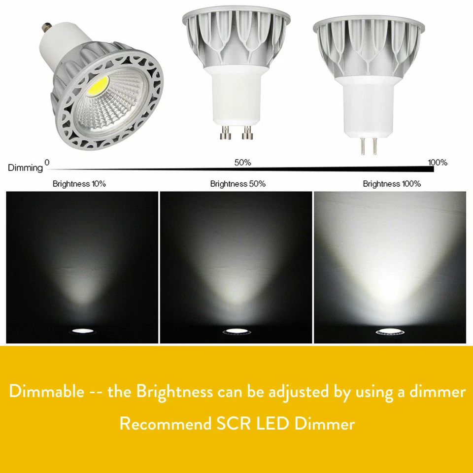 Dimmable LED COB Spotlight Bulb 10W mR16 GU10 E27 E26 85-265V 110V 220V 12V Lamp - Image 2 of 4