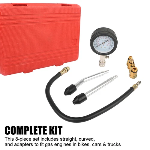 Small Engine Cylinder Compression Gauge Tester Kit Gas Diagnostic Tester Set - Picture 7 of 13