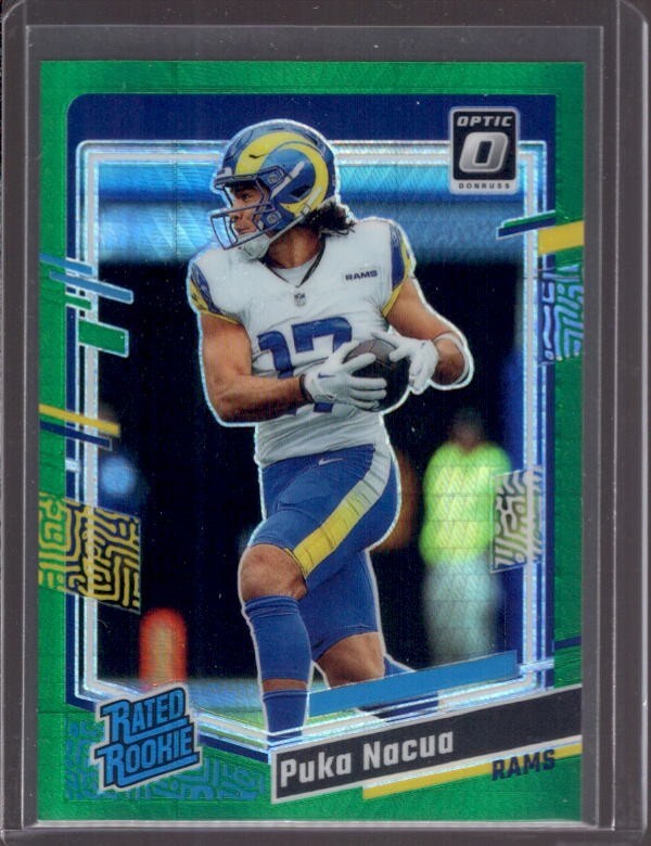 PUKA NACUA 2023 Donruss Optic Green Hyper Holo Prizm Rated Rookie RC #238