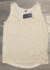 Guess  Women’s Oatmeal Heather Sleeveless Gerri Pieced Tank Top Small NWT