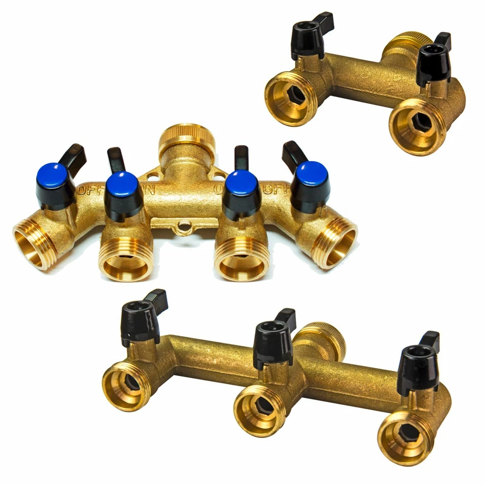 STABILO SANITÄR Messing Wasserverteiler 2-fach, 3-fach, 4-fach verschiedene Ausführungen