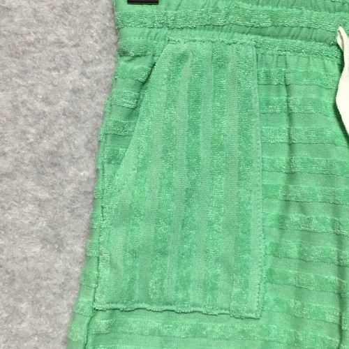 Cat and Jack Shorts Girls XS 4/5 Green Pull On Terrycloth Stripes Drawstrings - Picture 4 of 7