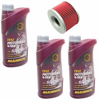 MotoröL ÖLfilter KN401 Set 10W40 3 Liter FüR Honda CB Kawasaki EL EX Yamaha FZR