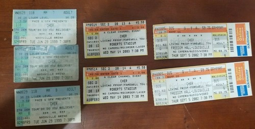 Cher Ticket Stubs - Lot of 7 - Picture 1 of 4