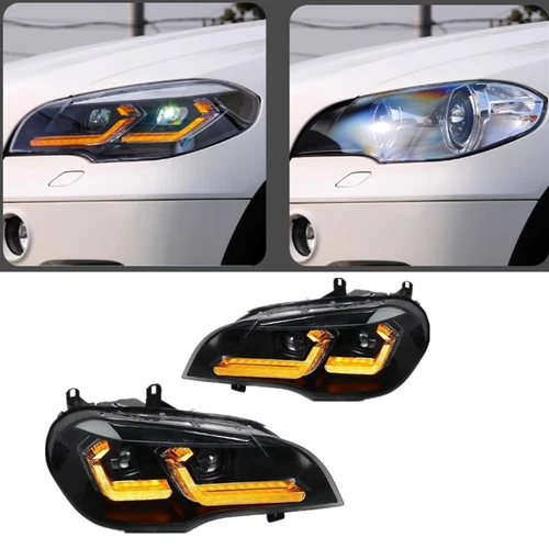 Pair Headlights For BMW X5 E70 07-13 Upgrade LED DRL Laser Projector Head Lamps - Picture 7 of 20