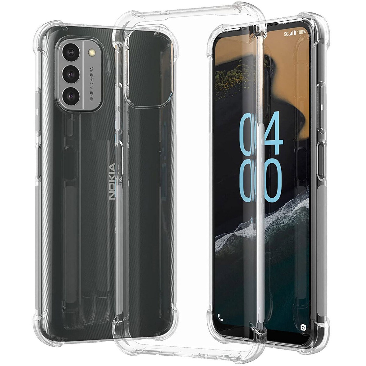 Slim Clear Case With Screen Protector For Nokia G42 5G - Shockproof Silicone Cover