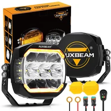 AUXBEAM 5" 174W LED Work Light Bar Pods Fog Driving White Amber DRL Turn Signal
