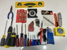 Tool Lot (30 Items)- Screwdriver, Plyers, Level, Dasco Pin Punch, Soldering Etc