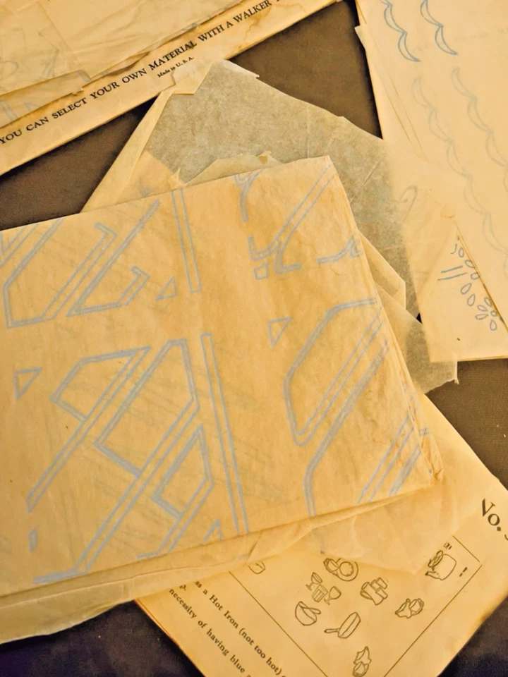 40`s WALKER`S Hot Iron Transfers Embroidery Linens 33 & Monograms Art Deco - Image 4 of 4