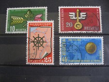 Suiza: Michel-Nr. Juego completo 593-596, matasellado, eventos anuales 1954