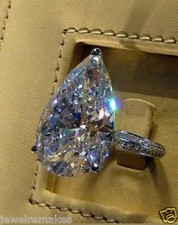 15Ct White Pear Shape Stone Engagement Wedding Ring in Sterling silver 18 11 MM