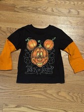 Disney Halloween Mickey Mouse Pumpkin Trick Treat long sleeve shirt Kids 4t