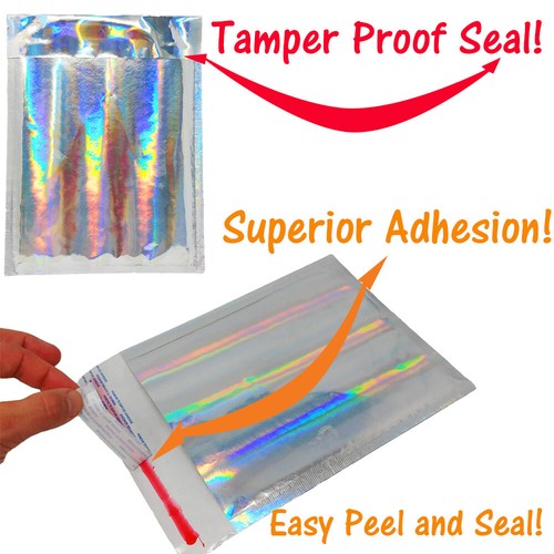 3 Sizes, 4x8, 6X10, 8X12 Assorted Combo Pack Padded Metallic Bubble Mailers Poly - Picture 14 of 98
