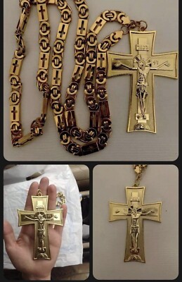 Orthodox Christian priest pectoral gold plated cross