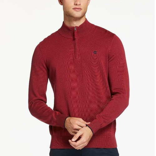 Nuevo con etiquetas Timberland Para hombre Williams River Quarter Cremallera Suéter A1PUC Algodón Orgánico NUEVO - Imagen 16 de 16