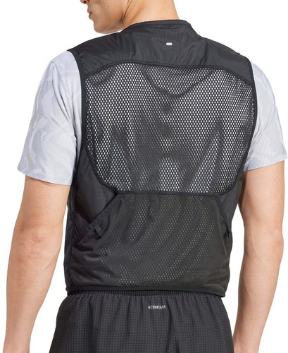 adidas Ultimate Pocket Mens Running Gilet Black Run Lightweight Full Zip - Picture 2 of 5