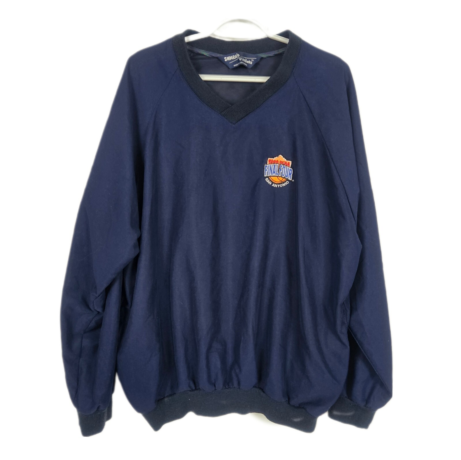 1995 NCAA Pullover Windbreaker Large Blue San Antonio Embroidered V Neck