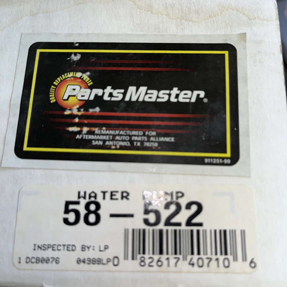 Bomba de agua 58-522 piezas Master de Cardone Reman ENVÍO GRATUITO AW7150 Foto 3 de 3