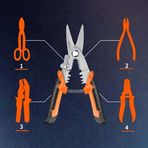 Multi Tool Pliers Crimping Pliers Wire Stripper Multi Functional Snap Ring