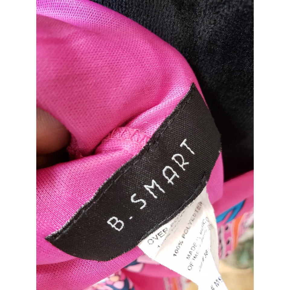 B. Vestido elegante hasta la rodilla para mujer M multi detalle boho geométrico cuello redondo Foto 3 de 4