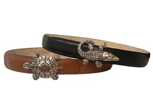 TERRY STACK Italian Leather belt with 2 removable buckles Size XL Terry Stack Belt | eBay main image 3