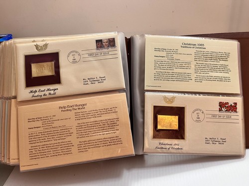 Réplicas doradas de estampillas de Estados Unidos 1985-1986 libro de oro 22k 41 primer día - Imagen 9 de 9