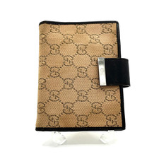 GUCCI GG Canvas Agenda Day Planner Cover Leather Authentic From Japan