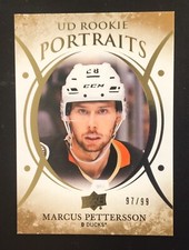 2018-19 upper deck ud portraits rookies gold foil /99 marcus pettersson #p-73