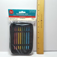 BOYE 16 Piece Needle Master Junior Knitting Set Case US 7 8 9 10 Cables Key Grip