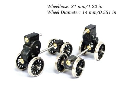 HO Scale Endo Gearbox Spoked Drive Wheels 31mm/14mm H0 16.5mm Gauge Locomotive