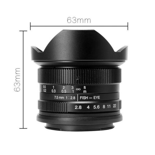 7artisans 7.5mm F2.8 Fisheye Lens for Sony E-Mount Camera A6500 A6600 A7 A6 A9 - Bild 2 von 11