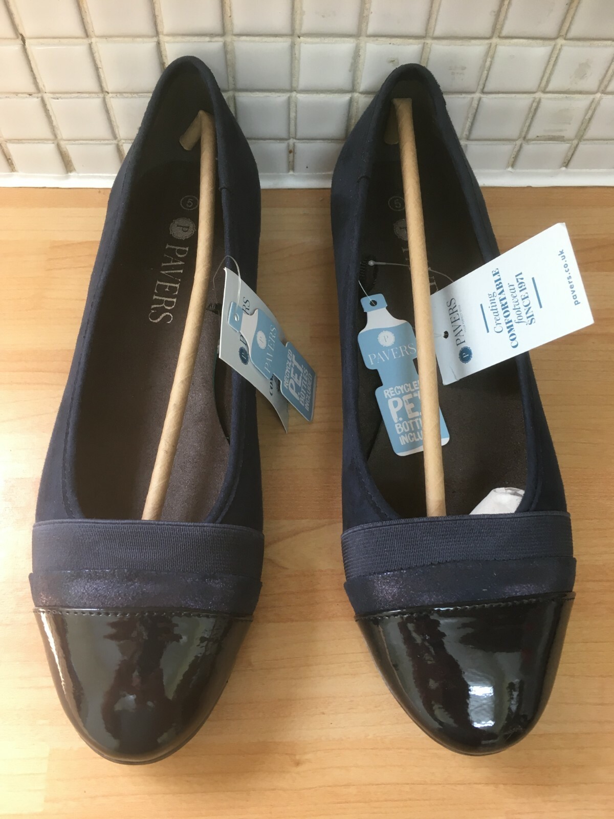 Pavers Wider Fit Flat Ballerina Pumps Shoes Sizes 4 or 5 Uk BNWT RRP £44.99  Navy | eBay