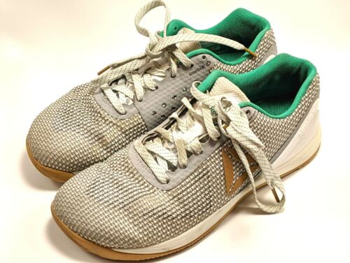 Reebok Women's Crossfit Nano 8 Flexweave Trainers Size 9.5 Gray and Green Clover - Picture 1 of 7