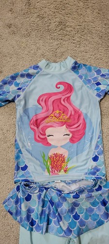 Girls Long Sleeves Swim Suit Rashguard Sun Protection UV 50 + SWIM SET - Picture 3 of 7