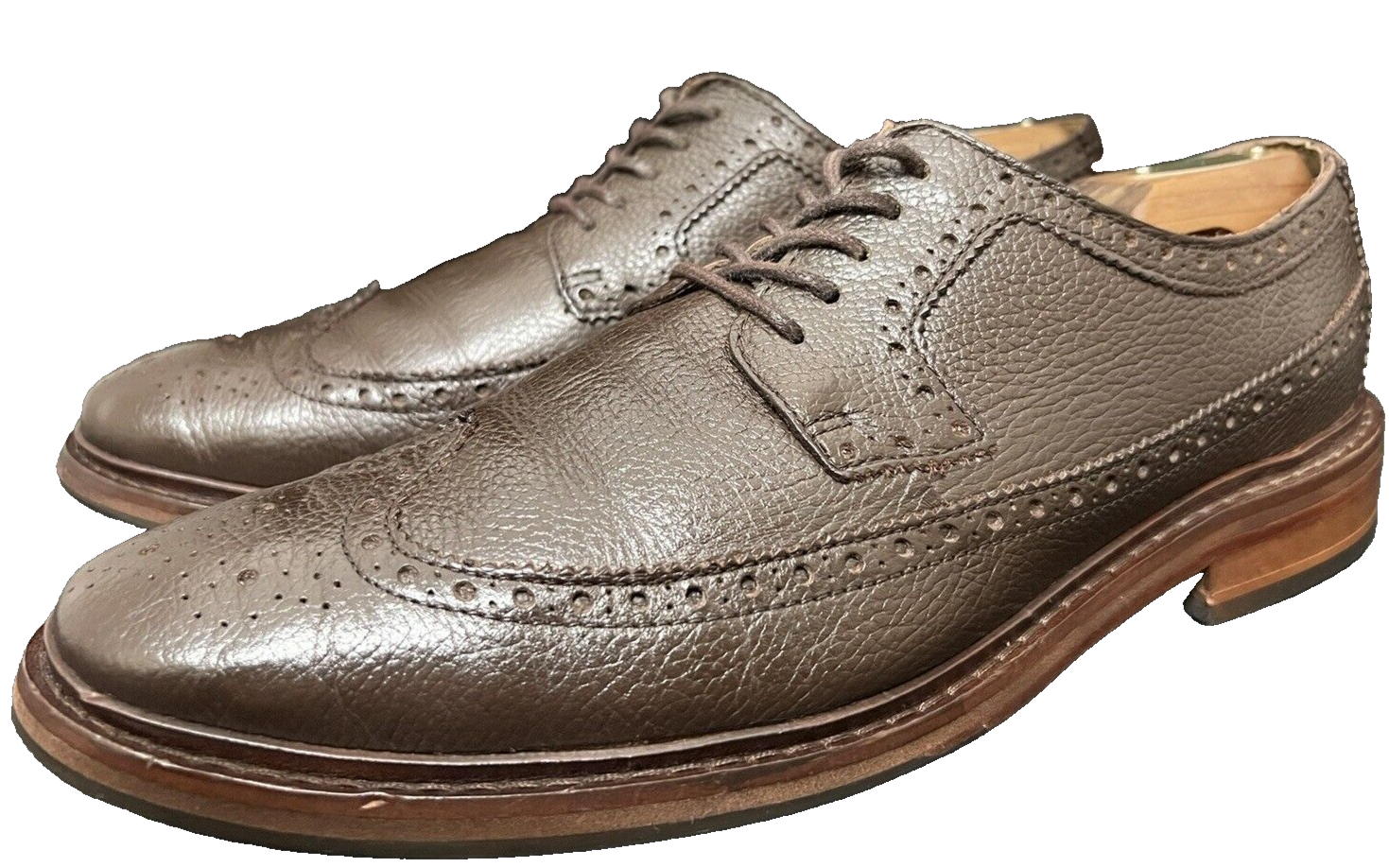 SAOLA Scarpe eleganti Cole Haan uomo Williams Longwing II US 9M pelle di castagno