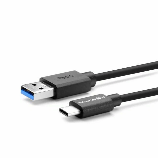 Teléfono Celular Negro BlitzWolf Cables USB