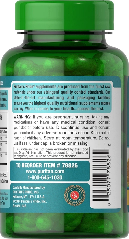 	Curcumina de cúrcuma Puritans Pride 1000 mg con Bioperine 60 cápsulas	 Foto 4 de 4