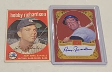 Bobby Richardson Yankees Golden Age Signed & 1959 Topps Base (2) Card Lot!