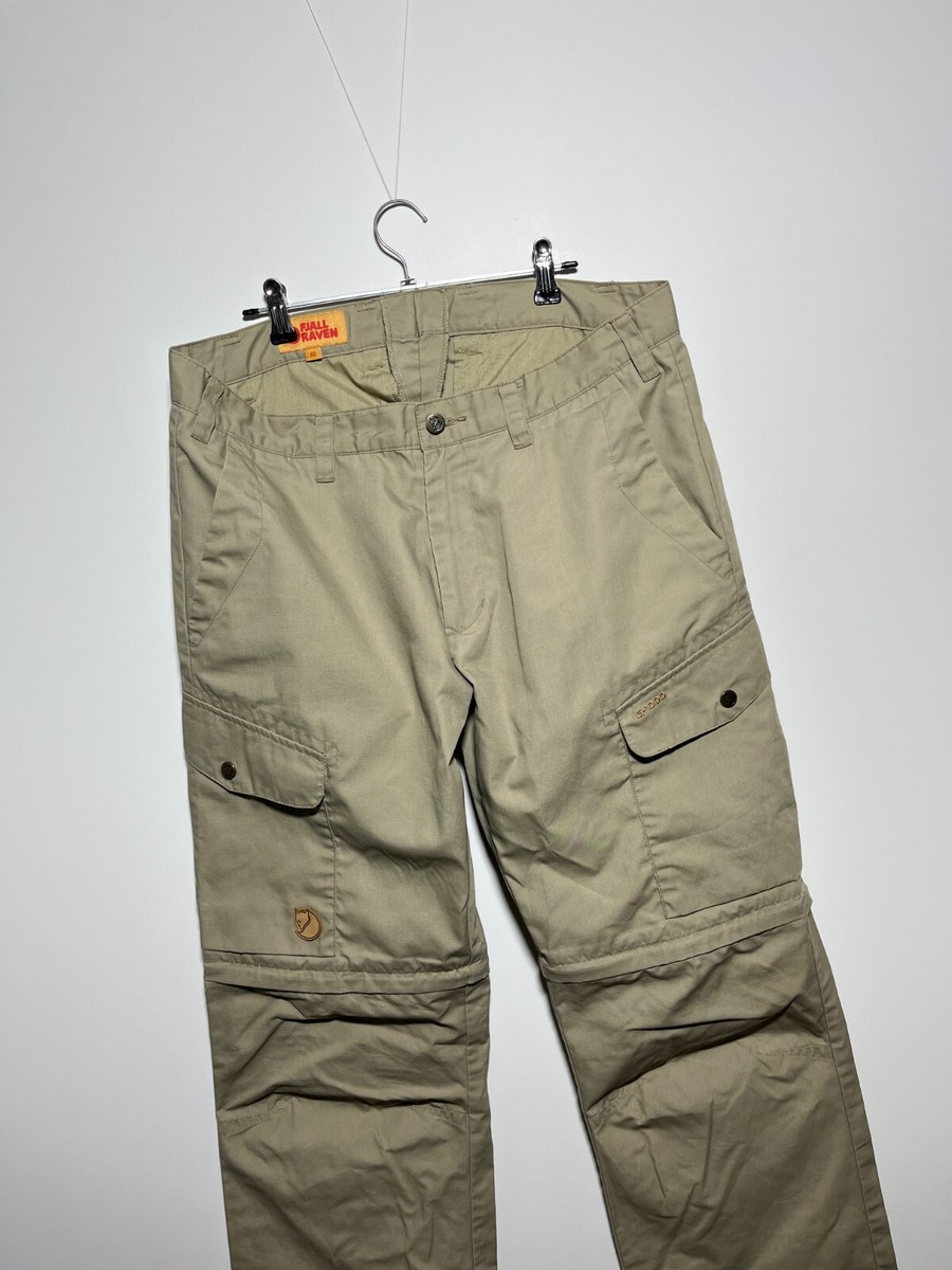Fjallraven Ruaha Zip Off G-1000 Beige Transformer Cargo Pants Size