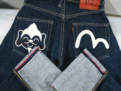 HOT VTG UNISEX EVISU NO:2 SELVEDGE PAINT JAPANESE Denim