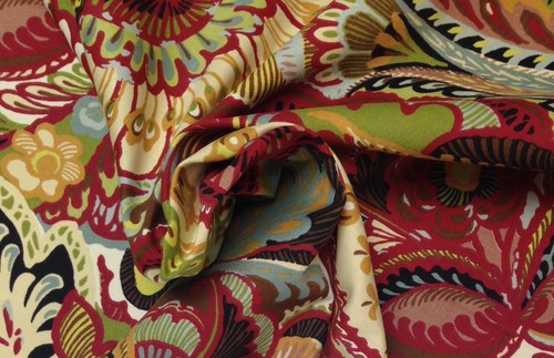 RICHLOOM GIVERNY STASPE RED PAISLEY FLORAL MULTIUSE FABRIC BY THE YARD 54"W - Picture 4 of 5