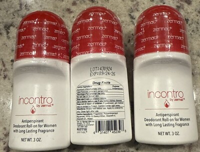 Zermat  INCONTRO Desodorante Antiperspirants For Women  3 Pack