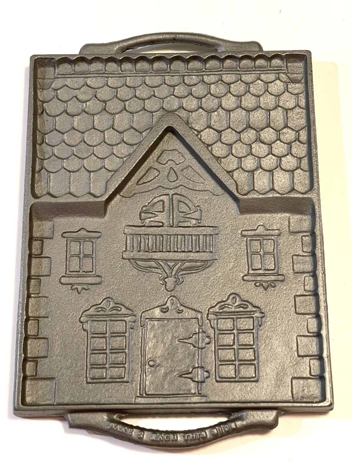 Wright Cast Iron Gingerbread House Christmas 2 Sided Cookie Mold