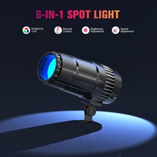 70W LED Pin Spot RGBWYP+CYAN Spotlight Stage Lighting Party Disco Light w/Remote