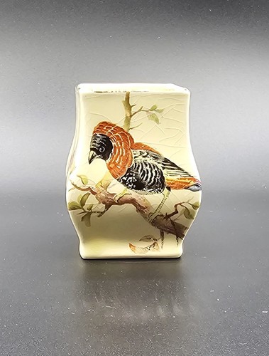 Rare Vintage Royal Doulton D5099 Squat Mini Vase Exotic Birds 1931 - Picture 2 of 9