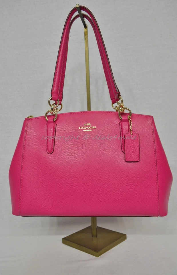 NWT Coach F36637 Crossgrain Christie Small Satchel/Shoulder Bag in Pink Ruby