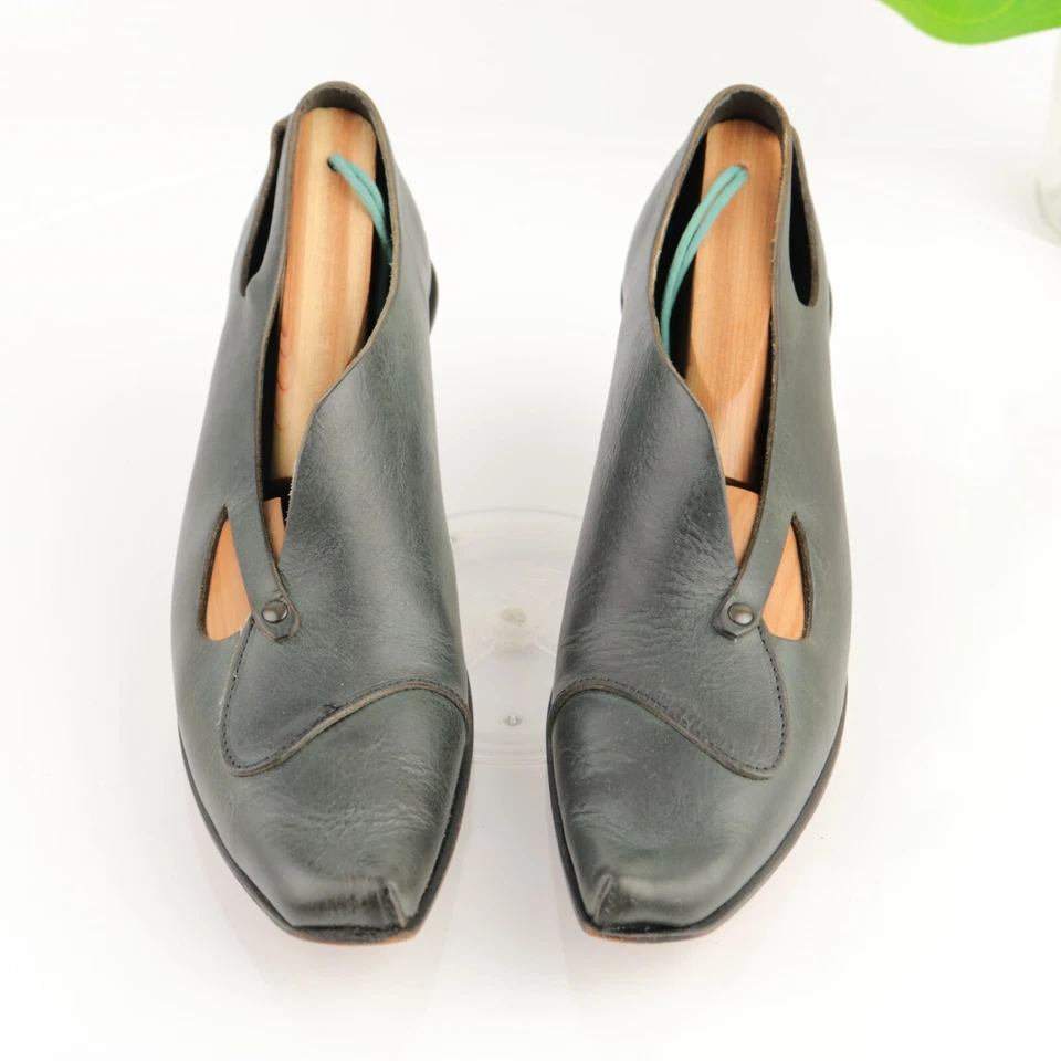 CYDWOQ Womens Canvas Pump Size 36.5  6.5 Black Square Toe Kitten Heel Shoe USA - Image 2 of 4