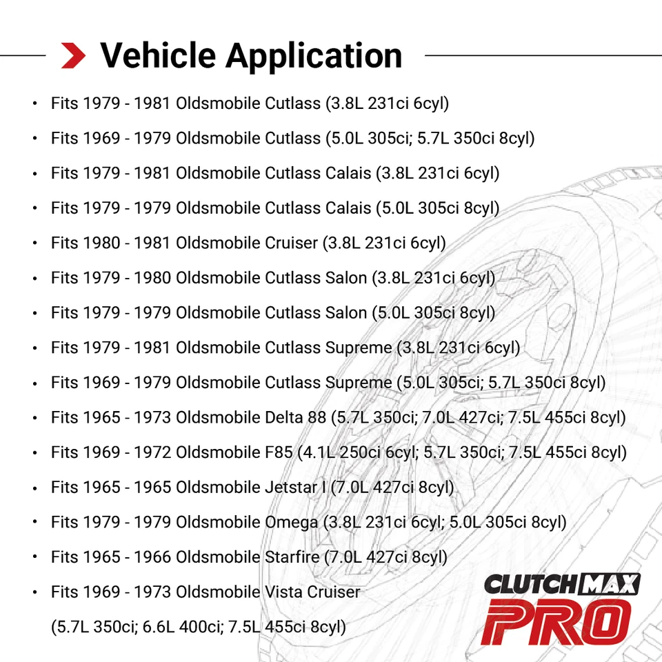 Kit de embrague ClutchMaxPRO etapa 1 para Cutlass Delta Firebird Pontiac Oldsmobile Foto 4 de 4
