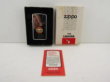 Gulf Oil Gas Logo Emblem Zippo High Polish Slim 1980 NOS Original Box Paperwork
