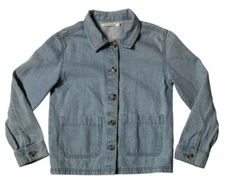 Preowned- Les Essentiels de Monoprix Button Front Denim Jacket Girls (Size 10Y)
